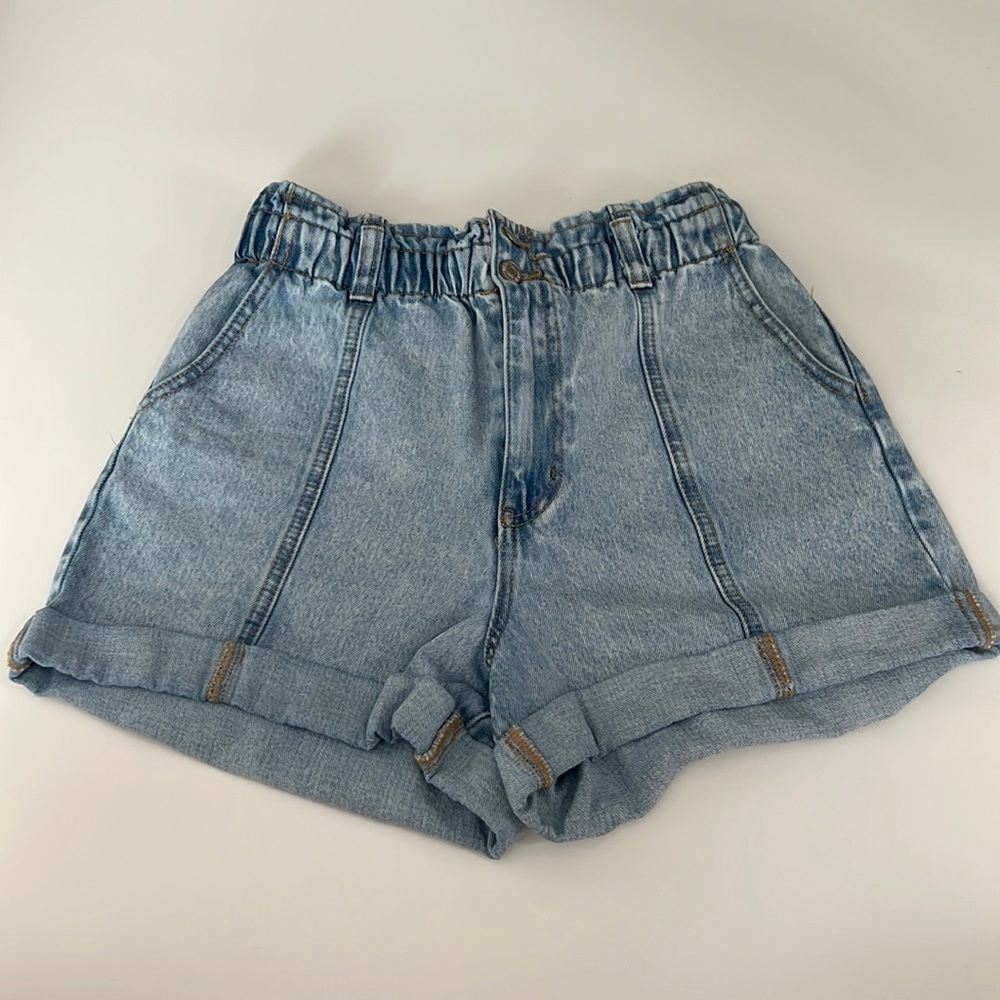 Forever 21 Paper Bag Light Wash Shorts